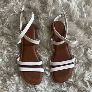 white strapy sandals